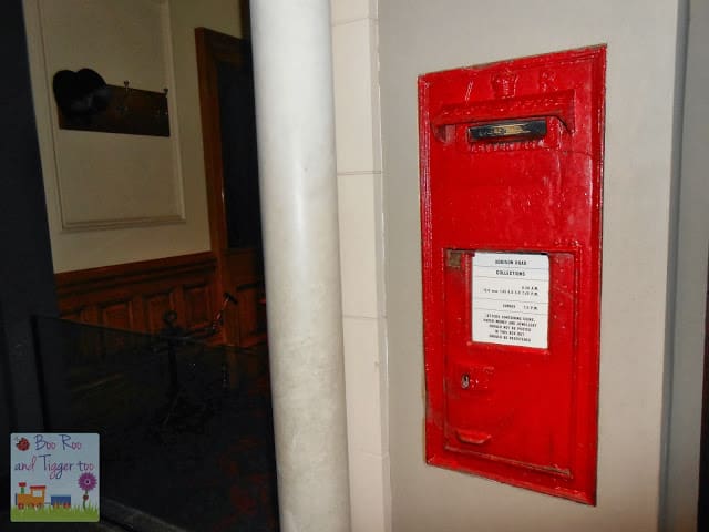 A close up of a door