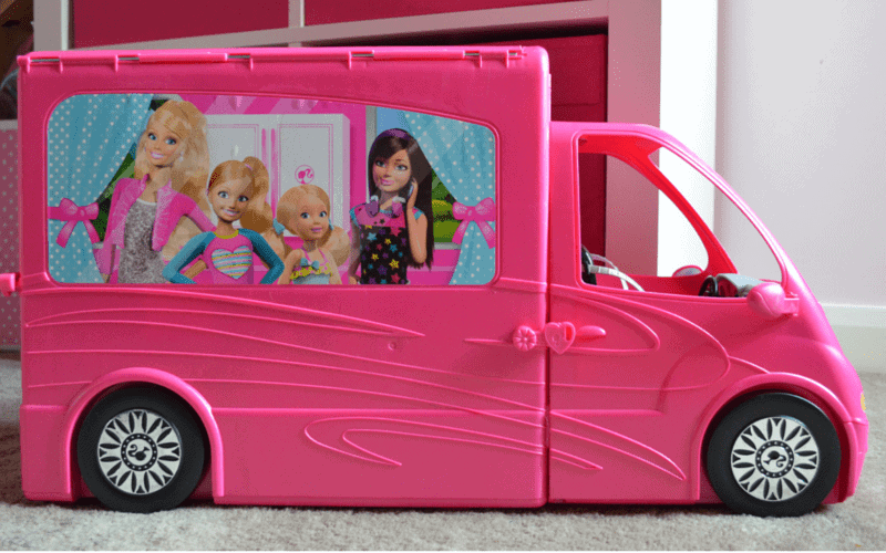 Pre Loved, 2014 Pink, Barbie Pop Up, RV Camper Girls Camping Toy Trailer  Barbie Travel Van Glamping 