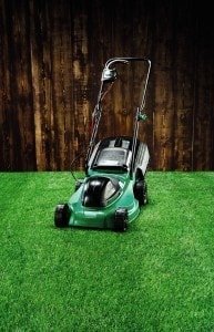 A mower in a field