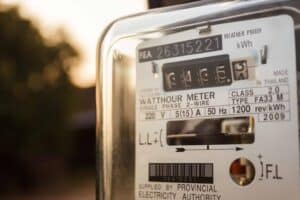 A close up of a meter