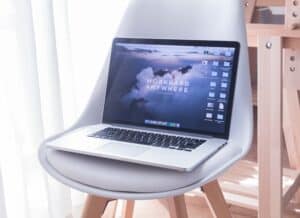 A laptop computer sitting on top of a table