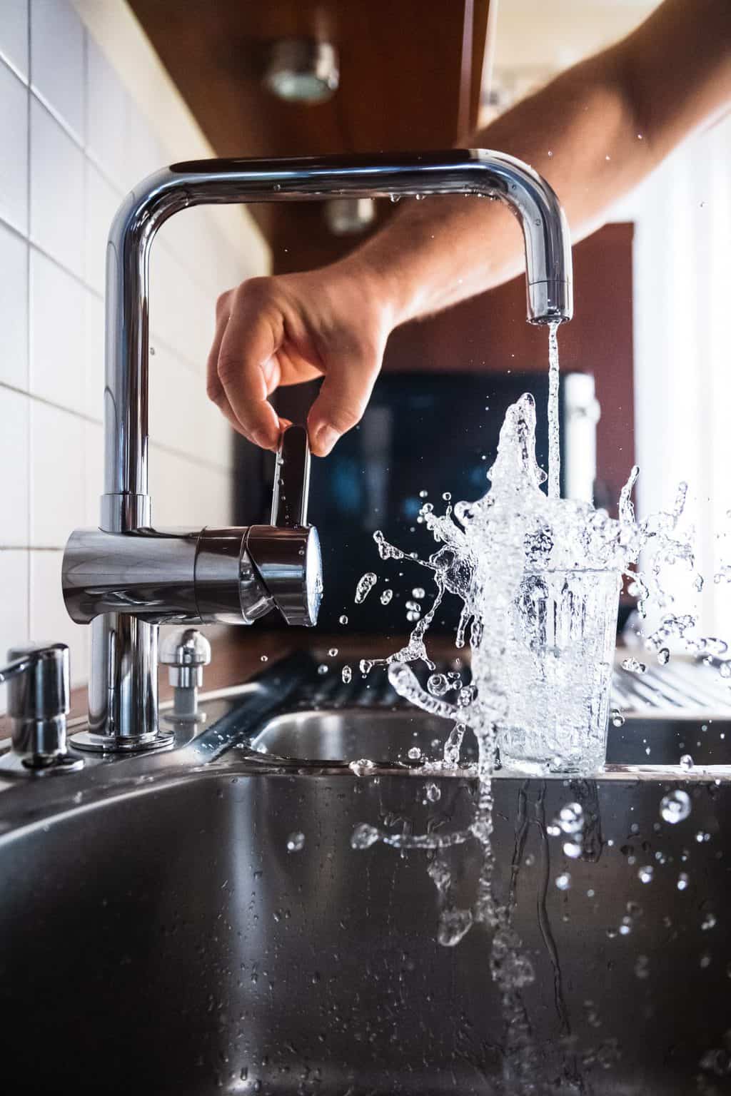 A close up of a metal sink