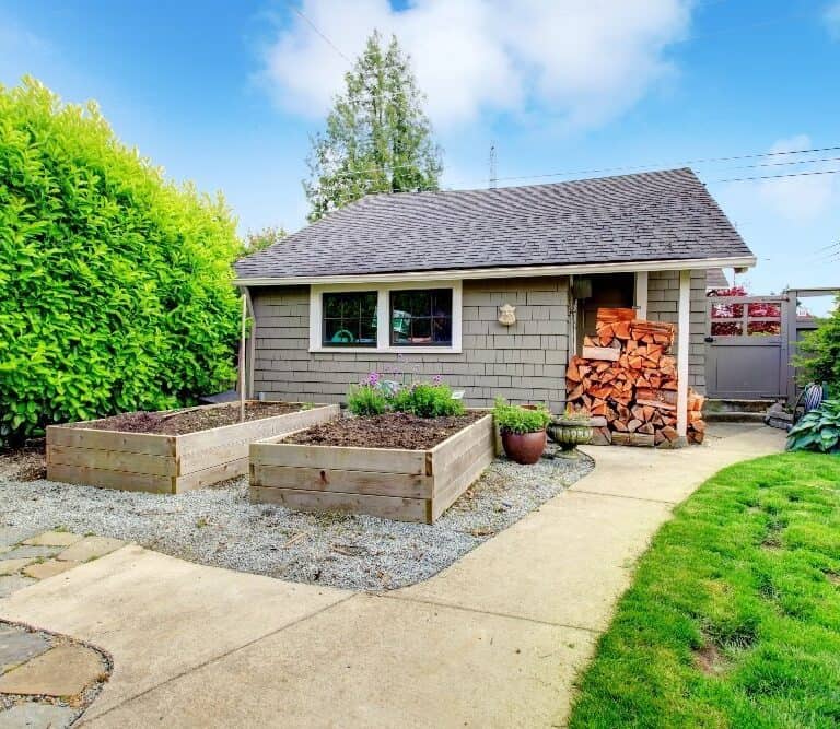 A small house in a garden